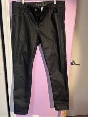 White House Black Market Black wax look Skinny ankle Jeans